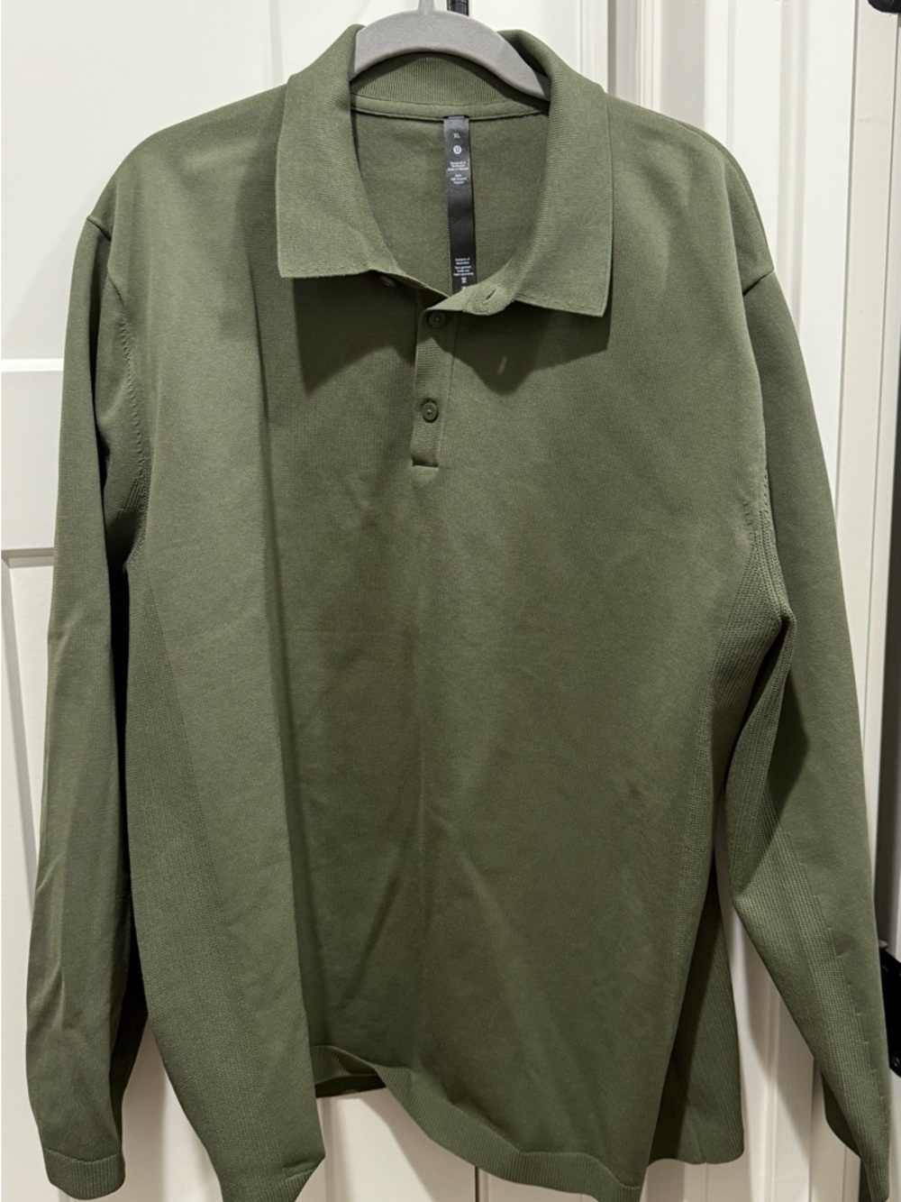 lululemon athletica Olive Green Long-Sleeve Polo